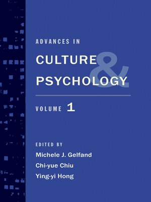 cover image of Advances in Culture and Psychology